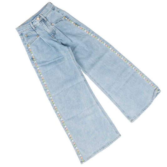 Tractr Wide Leg Embroidered  Jean 23839 *