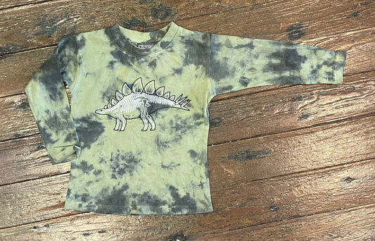 CRSports Olive Tie Dye Dino LS Top