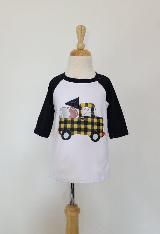 Black & Gold Football Truck Raglan