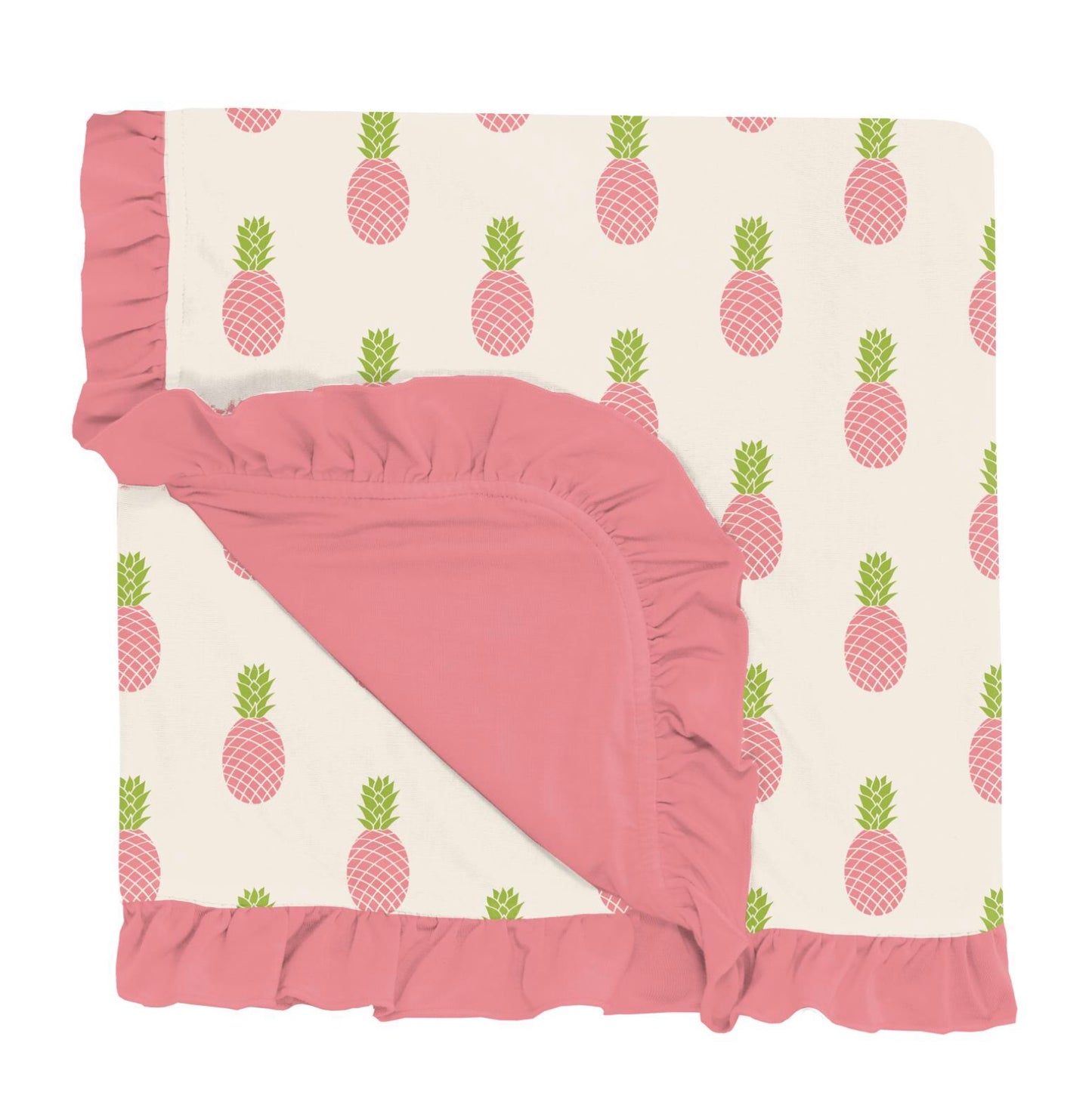 Kickee Pants Strawberry Pineapples Ruffle Stroller Blanket