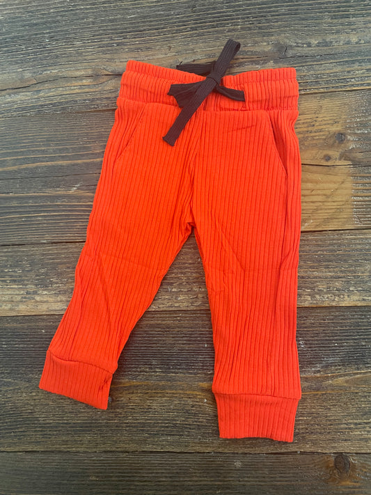 Red Rib Knit Joggers