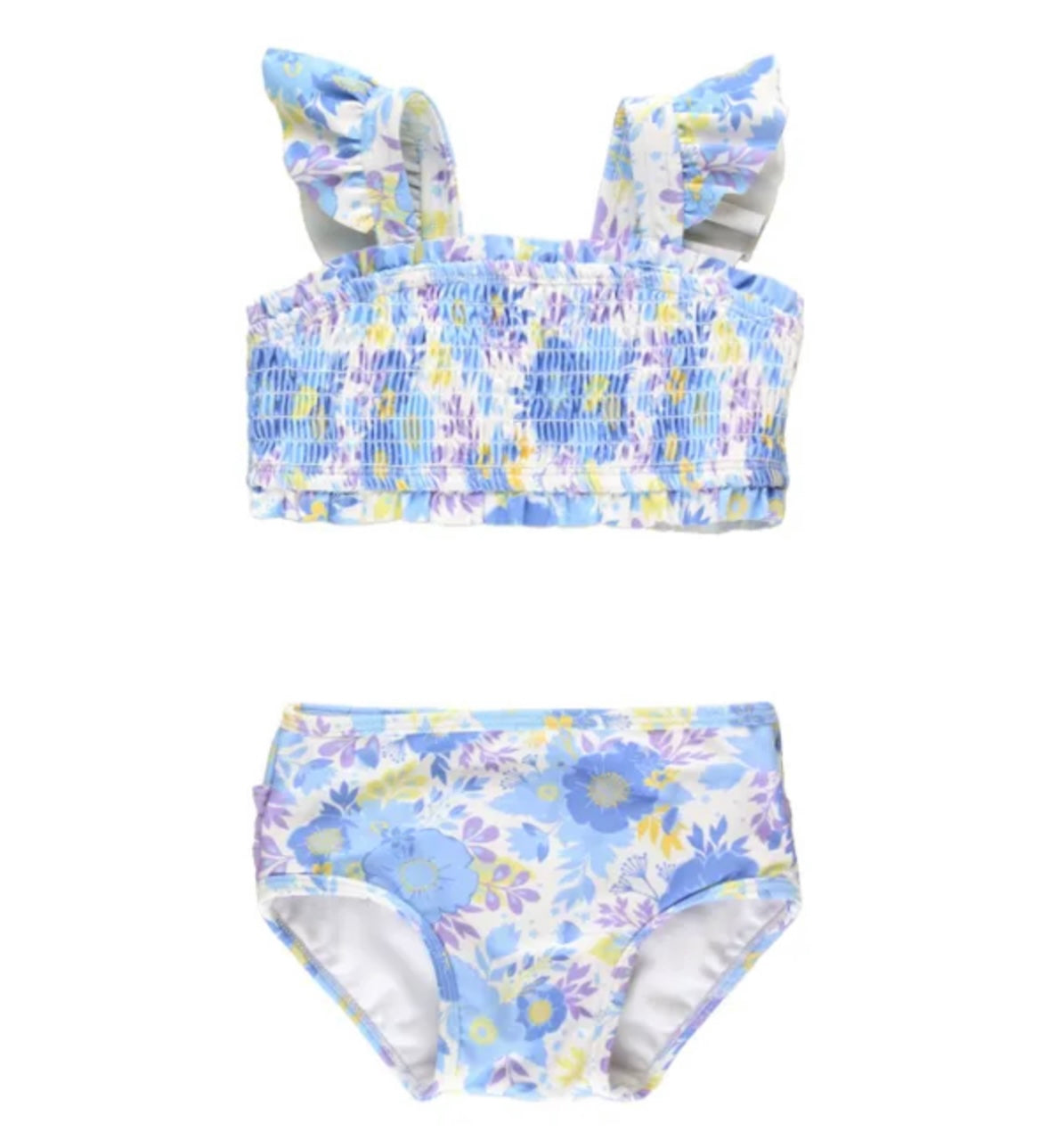 RuffleButts Pristine Blooms Smocked Bikini