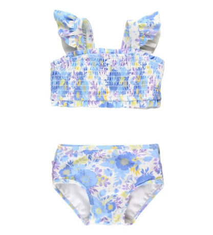 RuffleButts Pristine Blooms Smocked Bikini