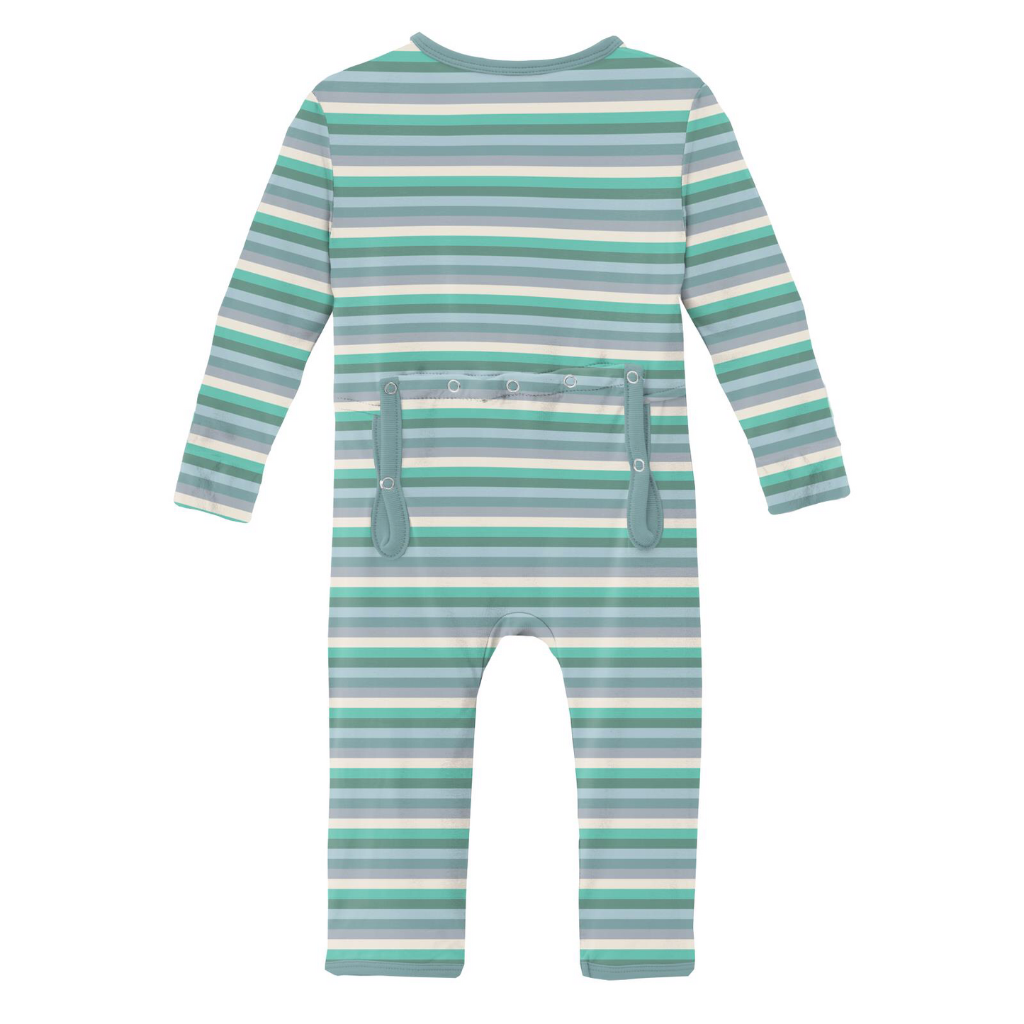 Kickee Pants April Showers Stripe Coverall with Zipper