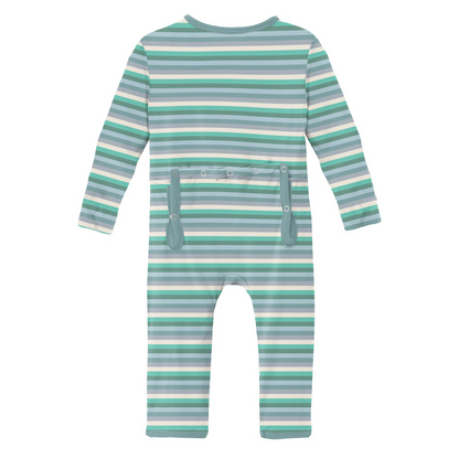 Kickee Pants April Showers Stripe Coverall with Zipper