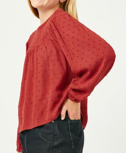 Hayden Smocked Upper Swiss Dot Long Sleeve 5108