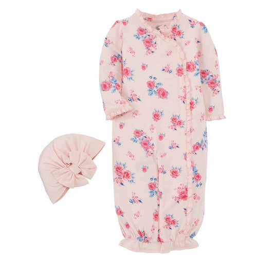 Mudpie Little Bloom gown + hat