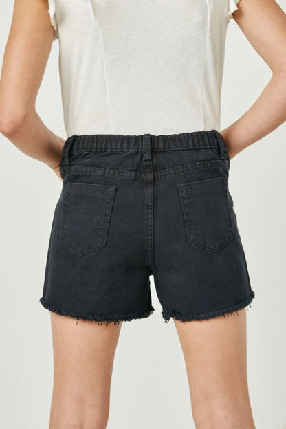 Hayden Distressed Denim Black Shorts 3329 *
