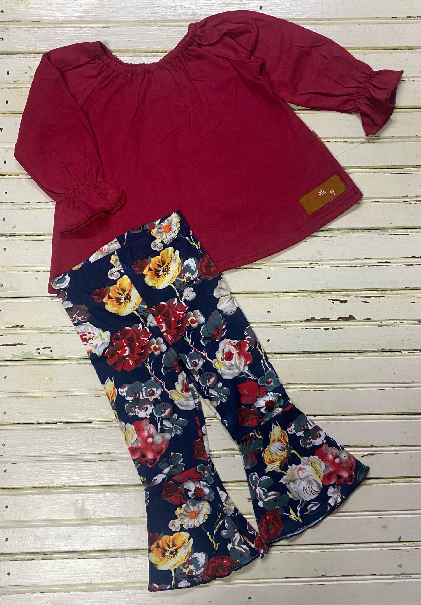 Millie Jay Payton Cinnamon Floral Bell Bottom Set
