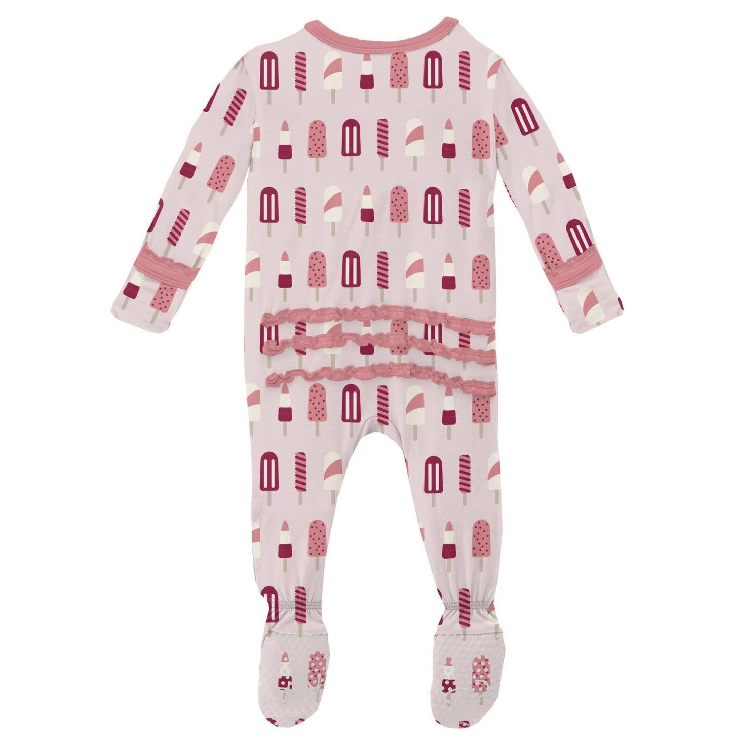 Kickee Pants Macaroon Popsicles Muffin Ruffle Footie with Zipper