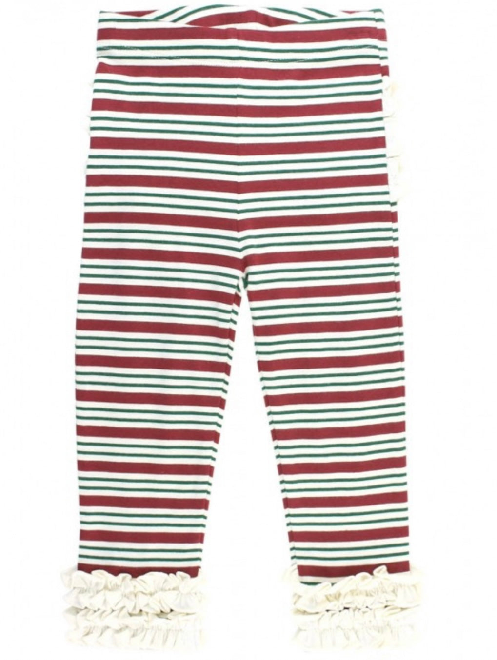 RuffleButts Peppermint Stripe Ruffle Leggings