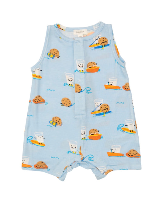 Angel Dear Surfs Up Milk & Cookies Shortie Romper