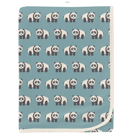 Kickee Pants Jade Panda Swaddling Blanket