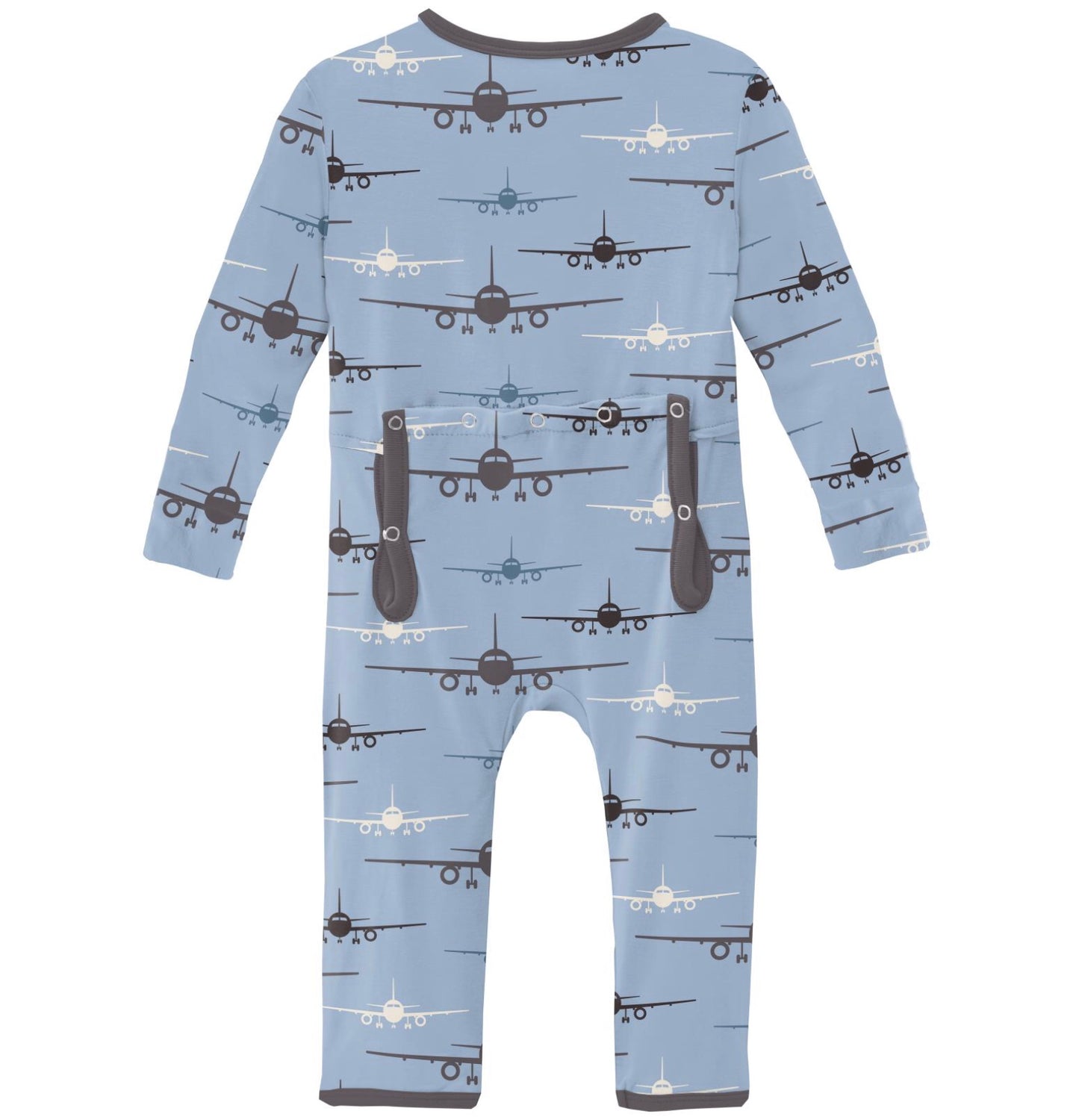Kickee Pants Pond Airplanes Coverall with Zipper