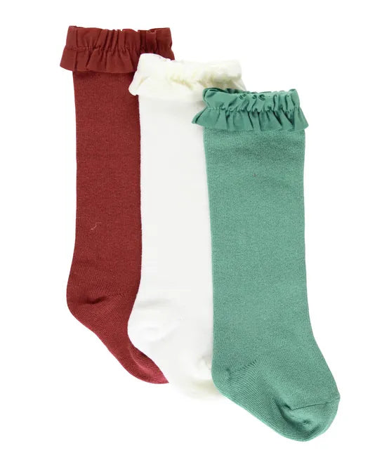 RuffleButts 3-Pack Knee High Socks