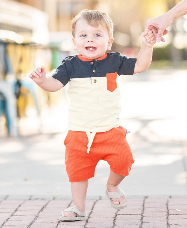 RuggedButts Navy Color Block Henley