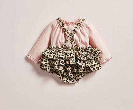 Mudpie Leopard Pinafore Set