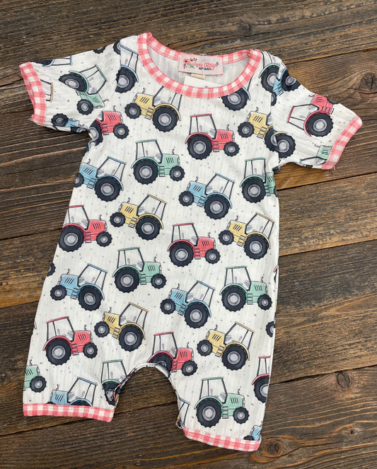 Plaid Tractor Romper