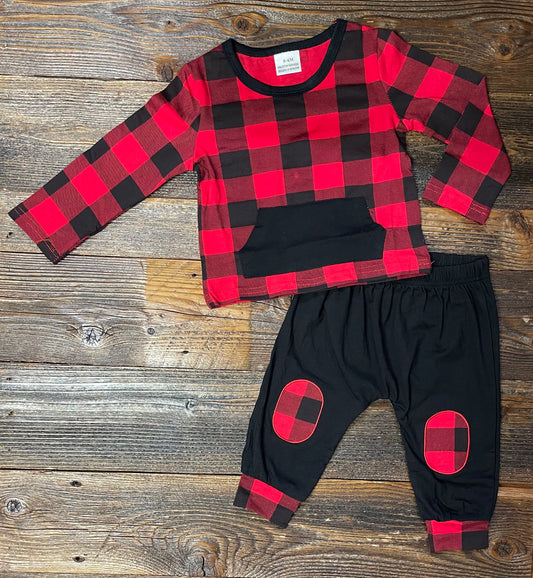 Plaid Two Piece Pant Set