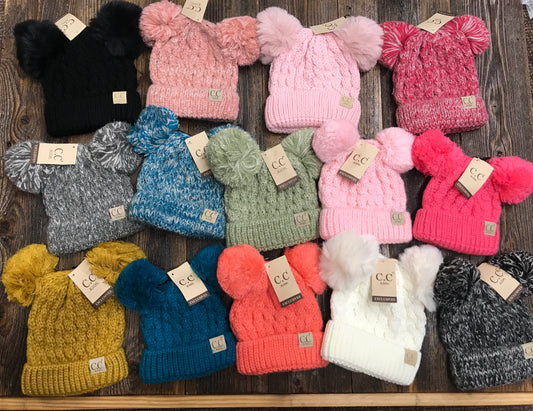 C.C. Kids Double Pom Beanie