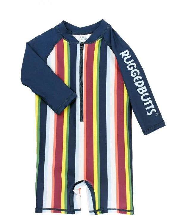 RuggedButts Sunset Stripe Rash Guard Bodysuit *