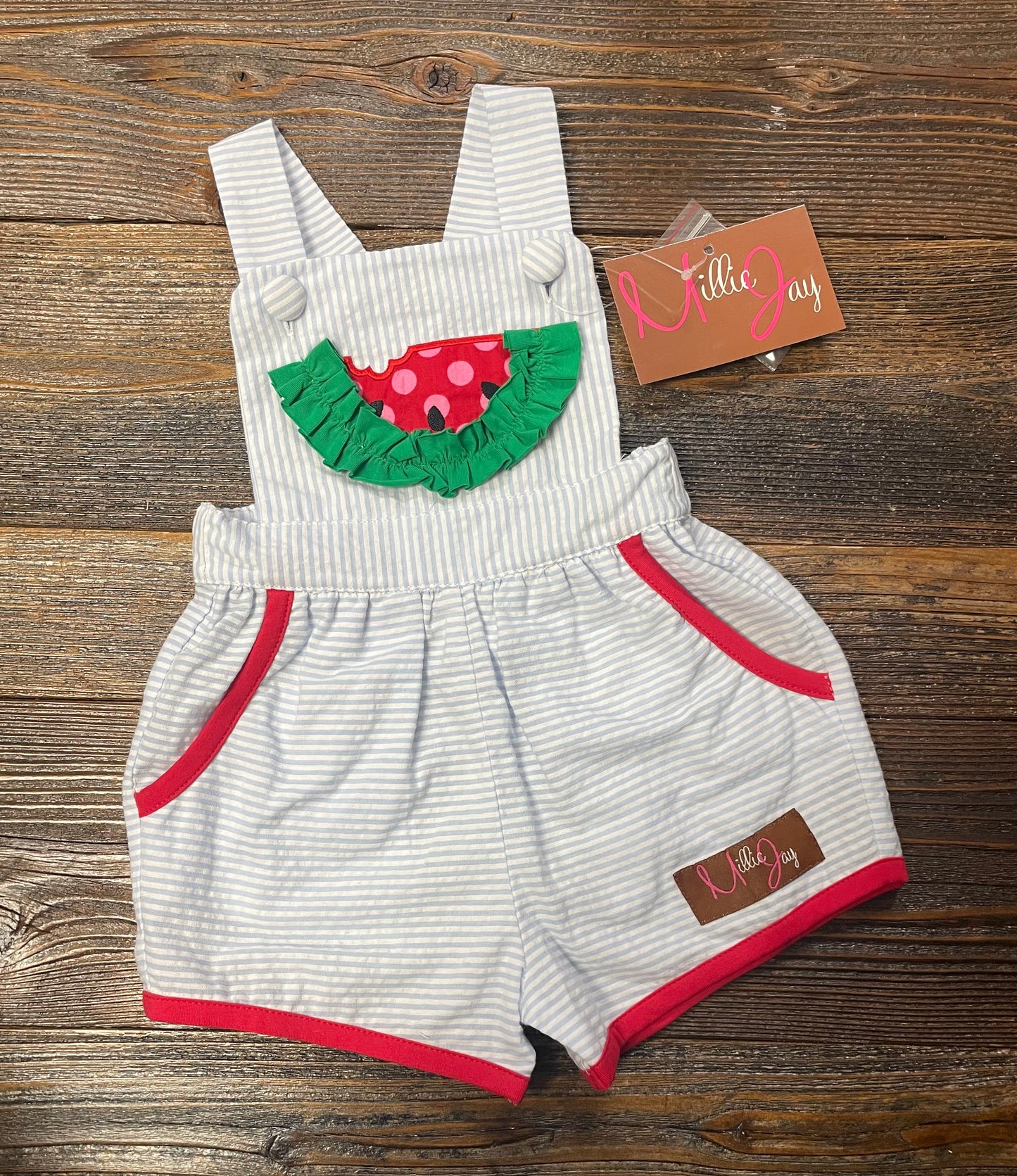 Millie Jay Watermelon Applique Romper