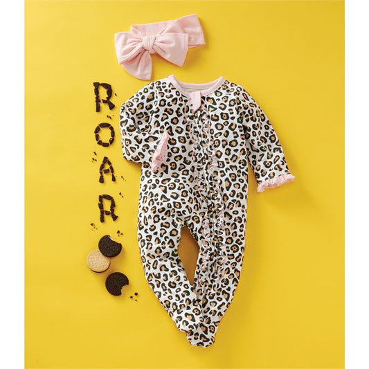 Mudpie Leopard Sleeper & Headwrap