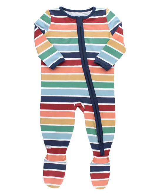 RuggedButts Cozy Rainbow Footed Pajamas