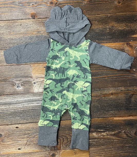 Camo Dino Hooded Romper