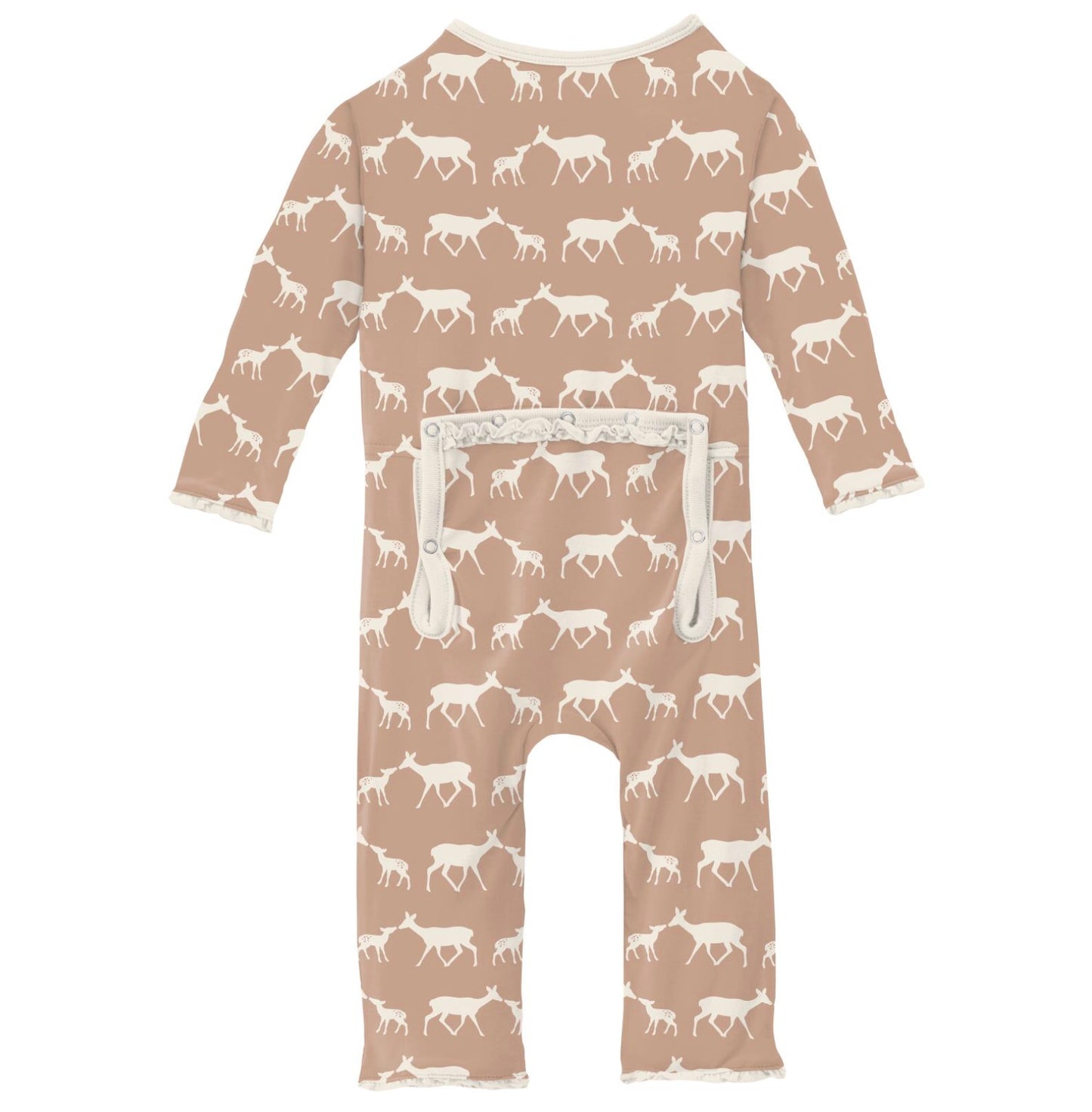 Kickee Pants Doe and Fawn Muffin Ruffle Coverall with Zipper