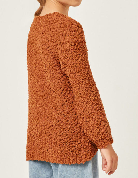 Hayden Popcorn Knit Pullover Sweater 2741