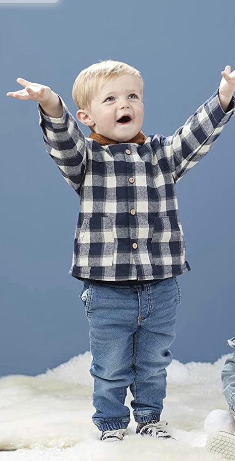 Mudpie Navy Plaid Shacket