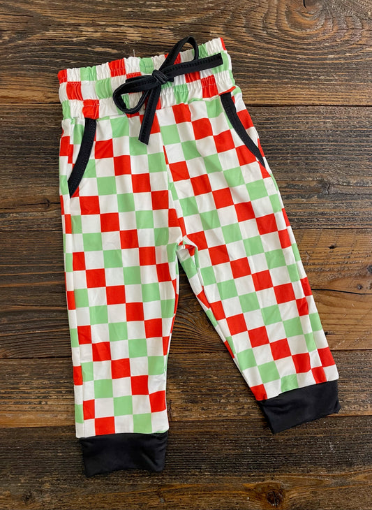 Red + Green Checkered Joggers