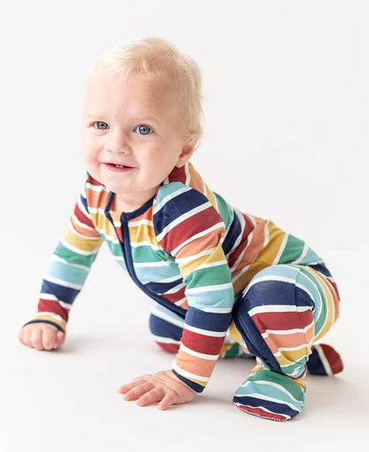 RuggedButts Cozy Rainbow Footed Pajamas