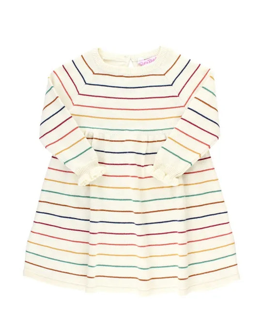 RuffleButts Rainbow Stripe Sweater Dress