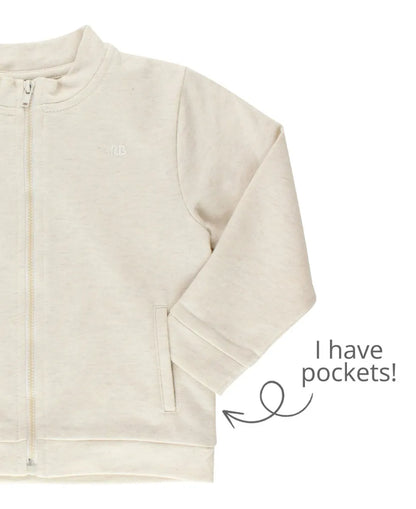 RuggedButts Heather Oatmeal French Terry Jacket
