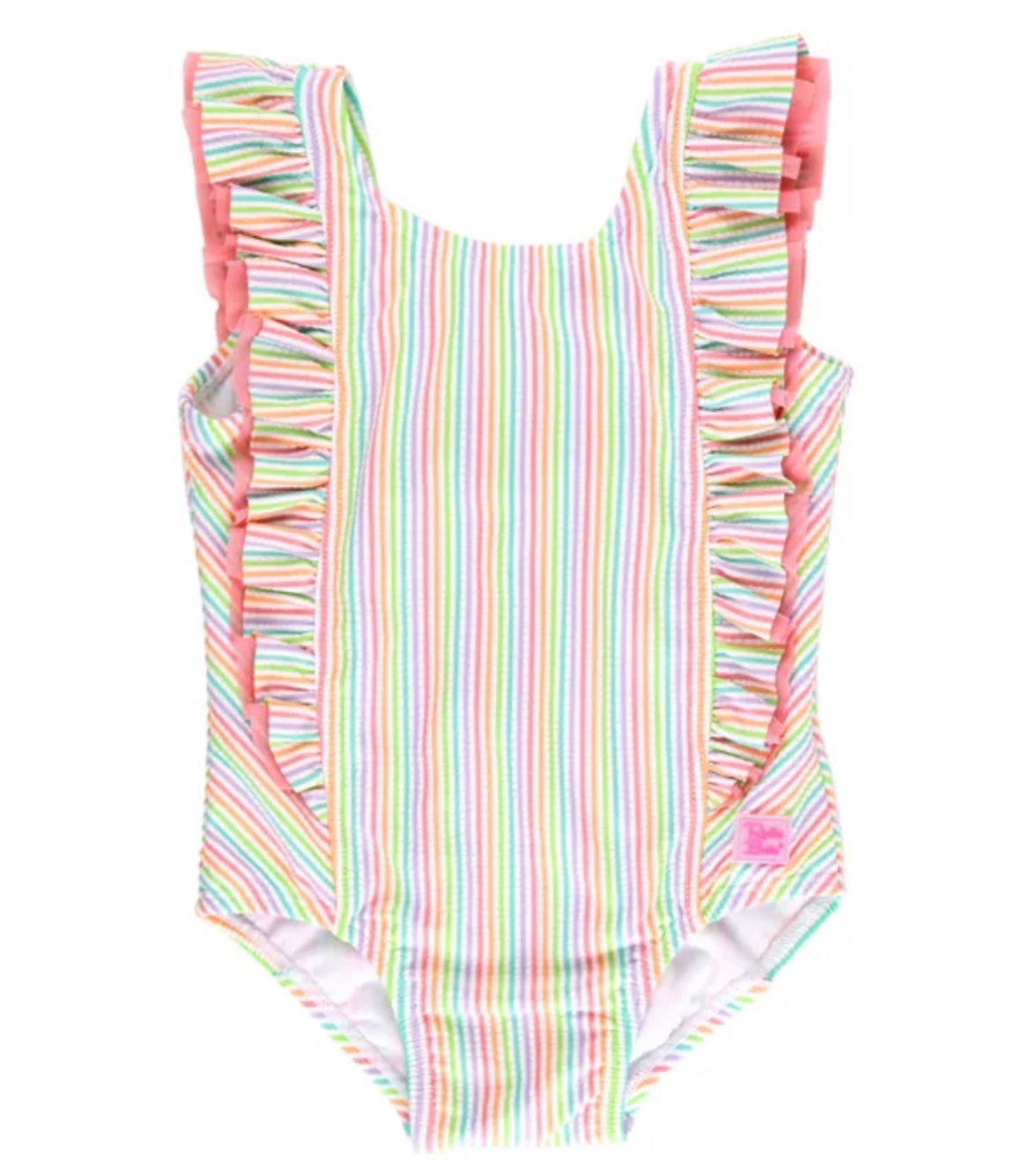 RuffleButts Rainbow Seersucker Seersucker Waterfall One Piece