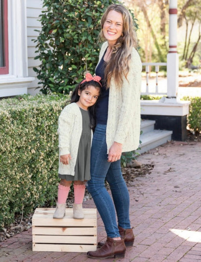 RuffleButts Mommy + Me Chunky Knit Open Style Cardigan