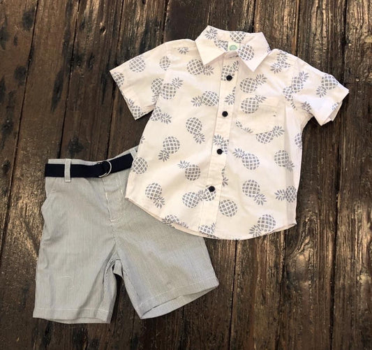 Little Me Pineapple Short Set