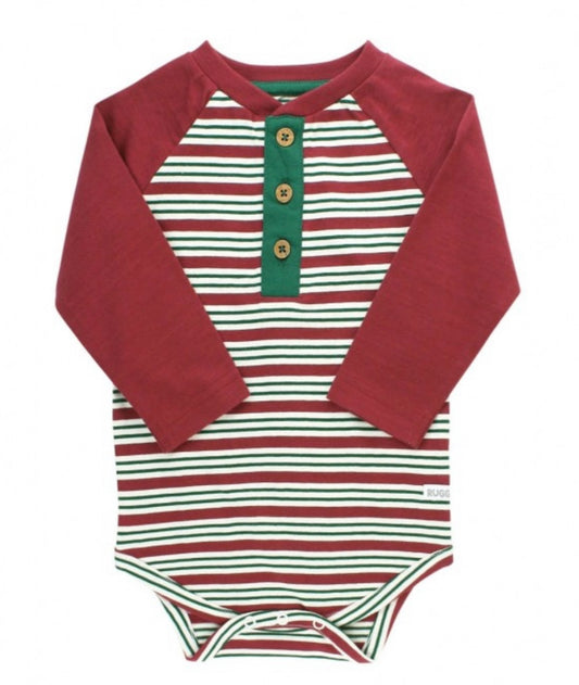 RuggedButts Peppermint Stripe Raglan Henley