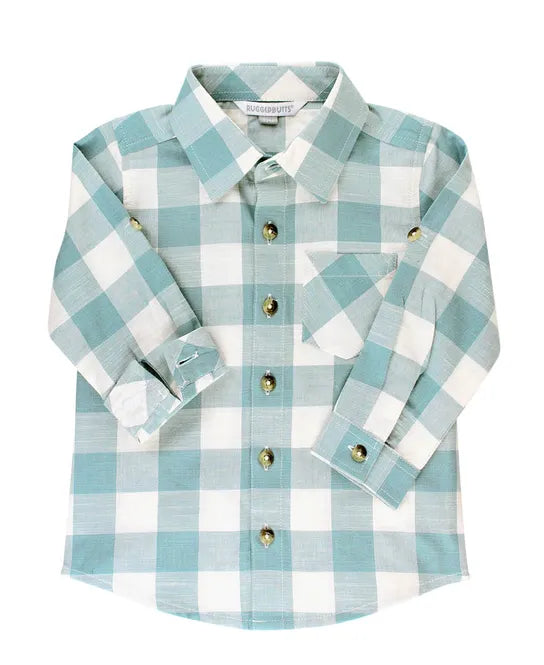 RB Antique Blue Plaid Button Down Shirt