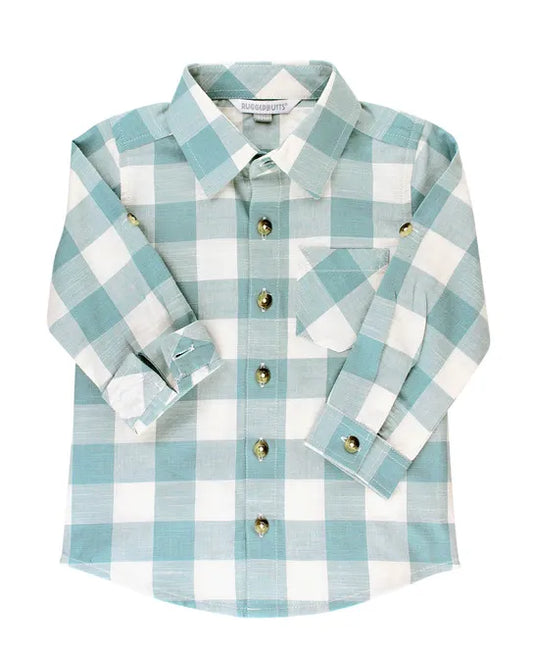RB Antique Blue Plaid Button Down Shirt