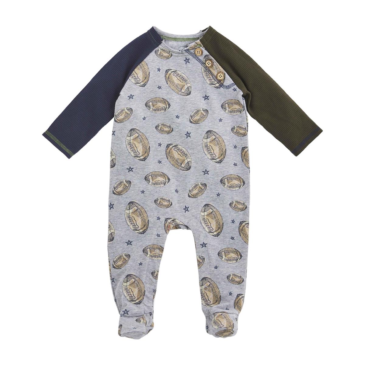 Mudpie Vintage Football Raglan Sleeper
