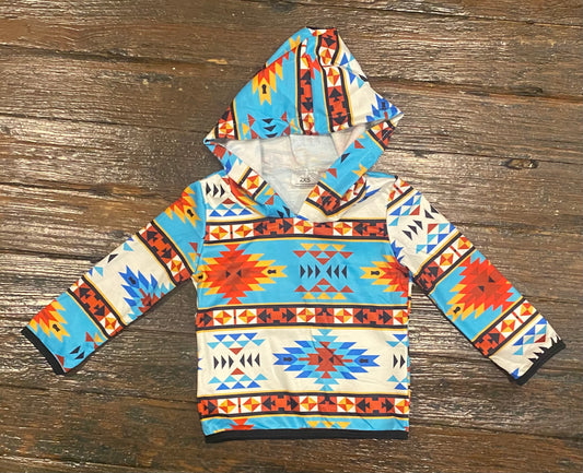 Light Blue Aztec Hoodie