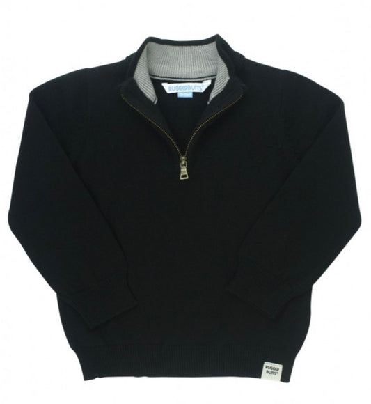RuggedButts Black Quarter-Zip Sweater