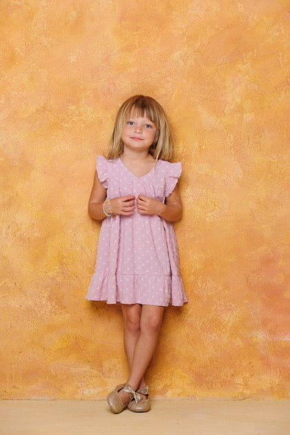 Oddi Lilac Dot Babydoll Dress 14764