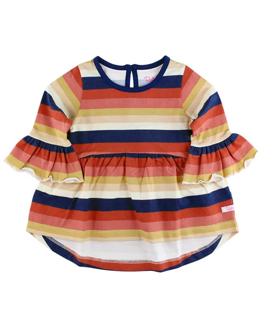 RuffleButts Desert Horizon Stripe Bella Top