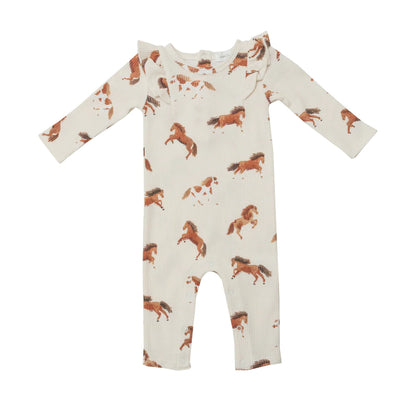 Angel Dear Horses Ruffle Romper