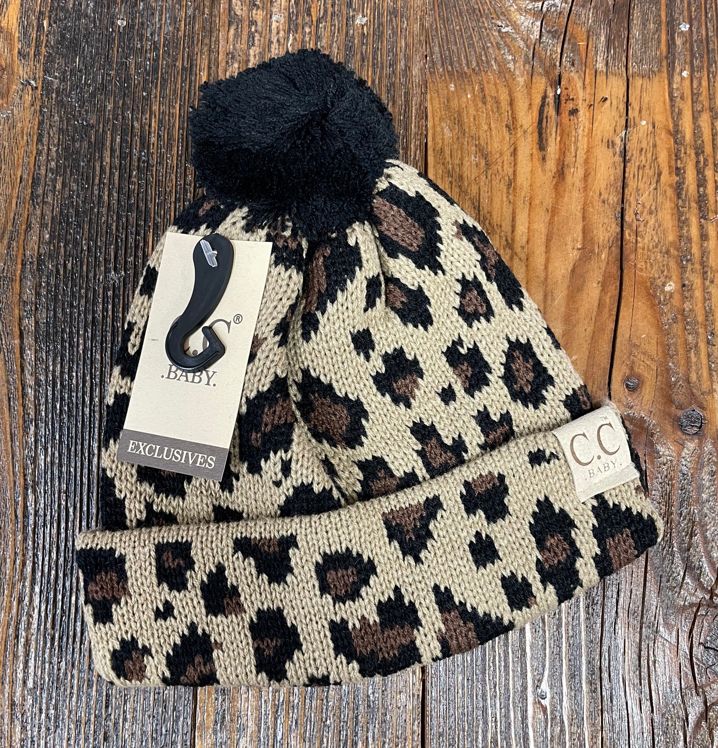 C.C. Infant Single Pom Leopard Beanie