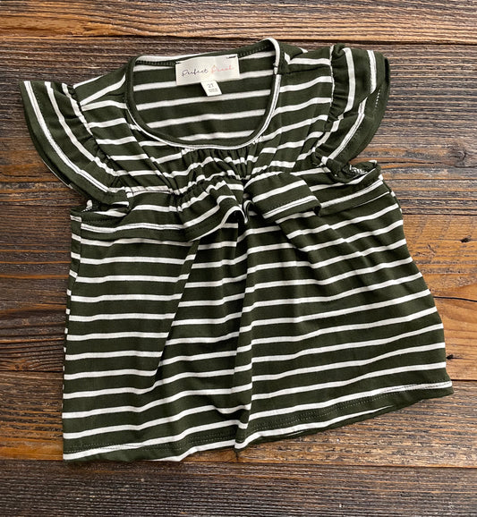 Perfect Peach Olive Striped Top